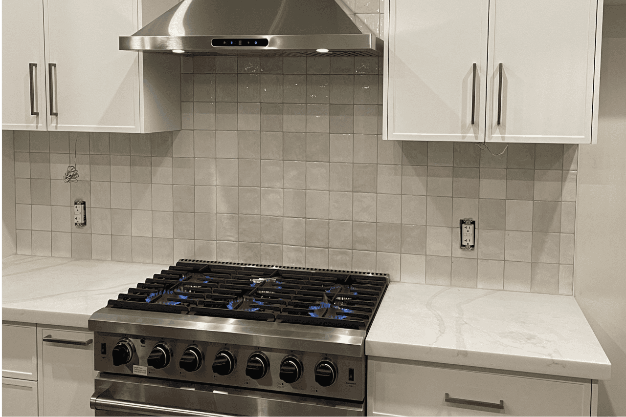 gas stove and hood installation
